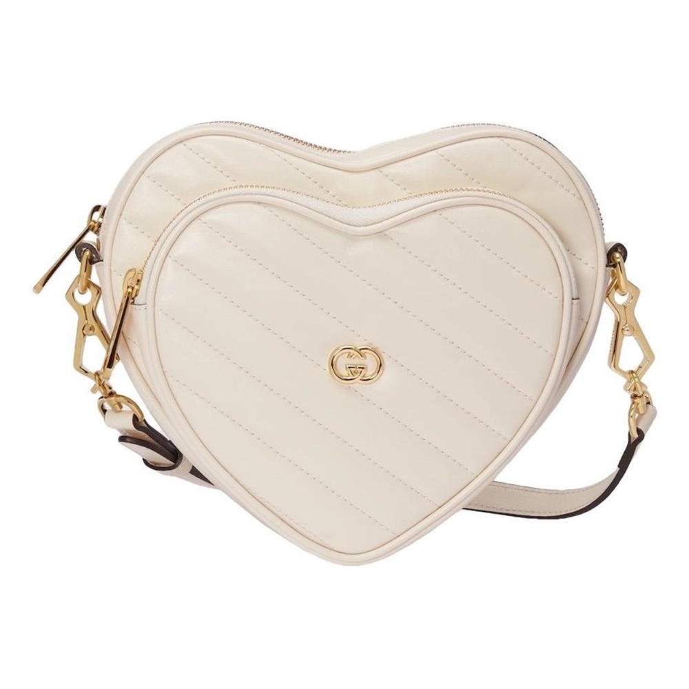 New!!STUNNING! Gucci Interlocking G Mini Heart Shoulder Bag White - Picture 2 of 4